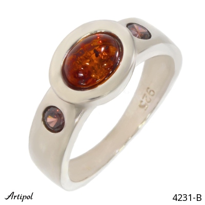 Ring 4231-B with real Amber