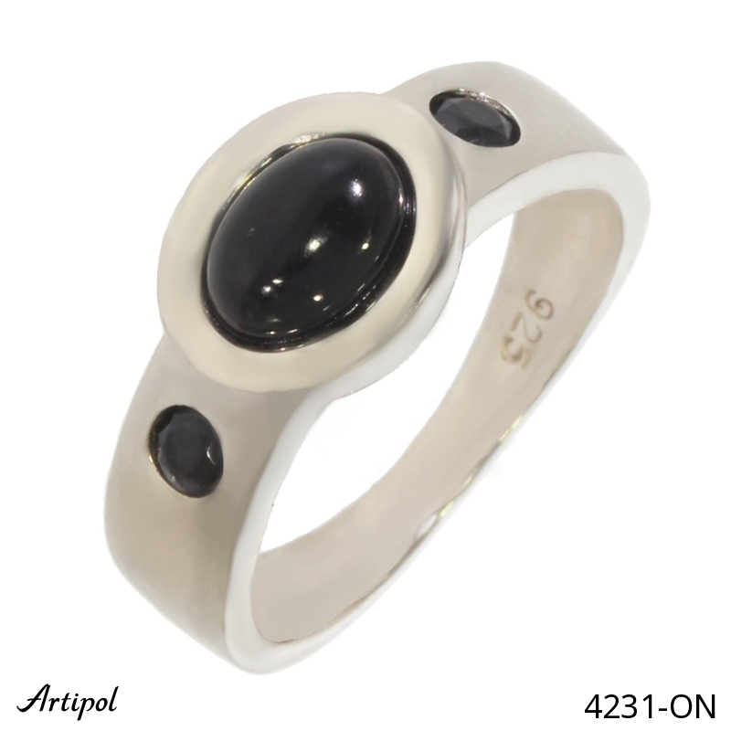 Ring 4231-ON mit echter Schwarzem Onyx