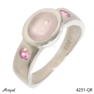 Ring 4231-QR with real Quartz rose