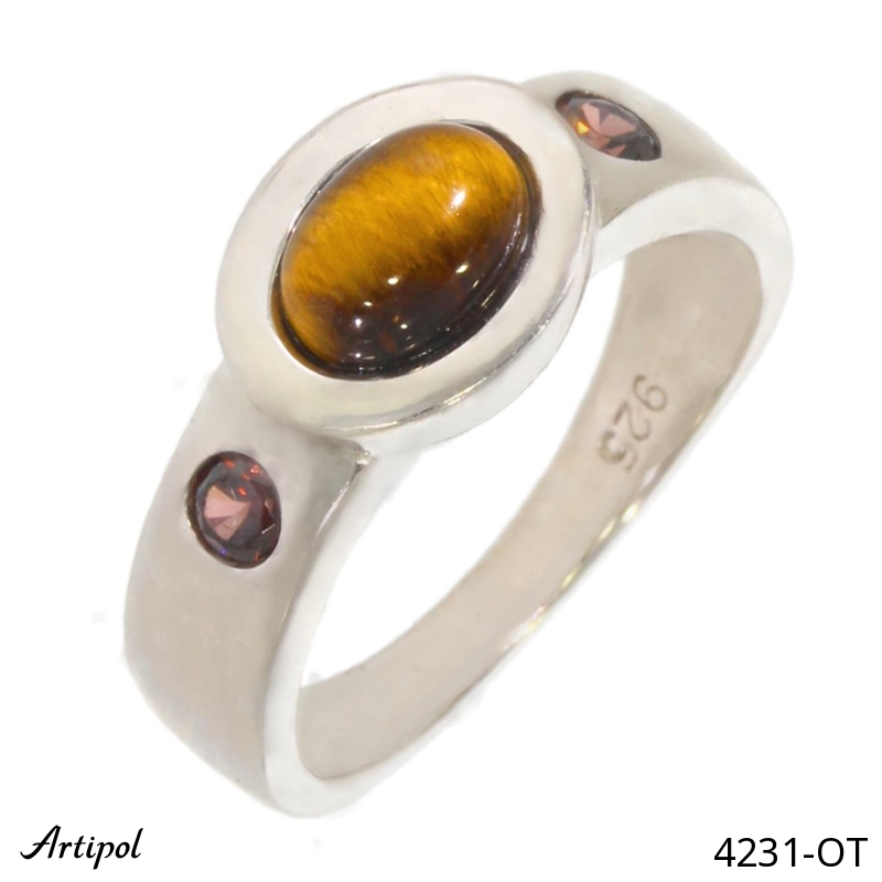 Bague 4231-OT en Oeil de tigre véritable