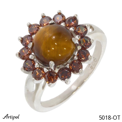 Bague 5018-OT en Oeil de tigre véritable