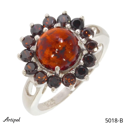 Ring 5018-B with real Amber