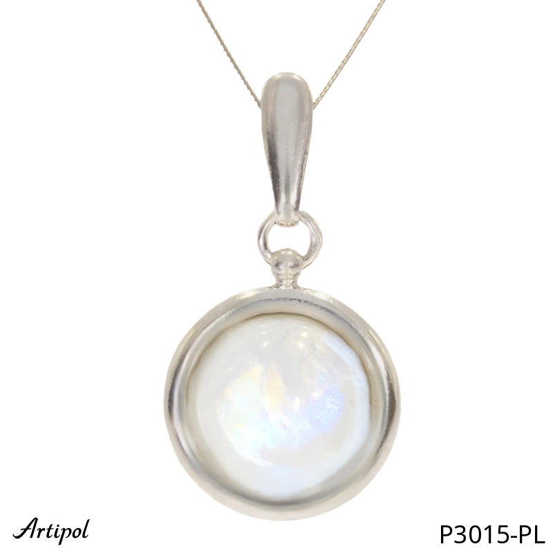 Anhänger P3015-PL mit echter Mondstein - Schmuck Rhodium Silber für Frau