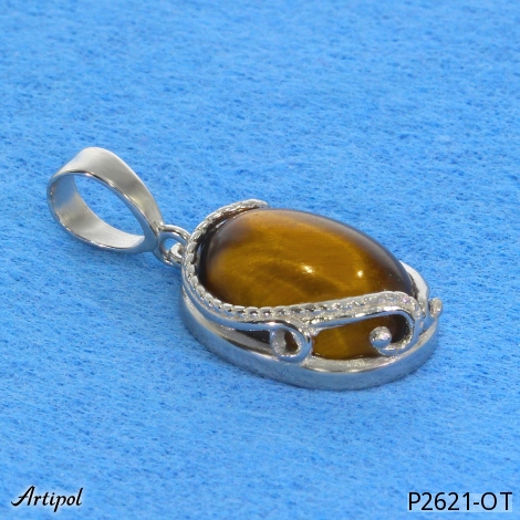 Pendentif P2621-OT en Oeil de tigre véritable