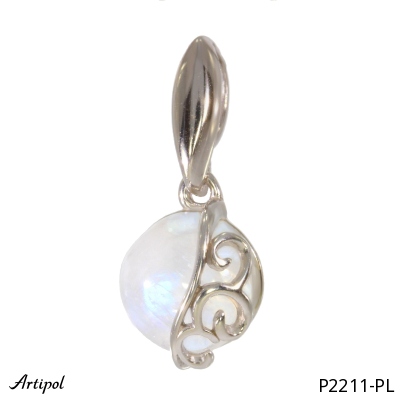 Pendant P2211-PL with real Rainbow Moonstone