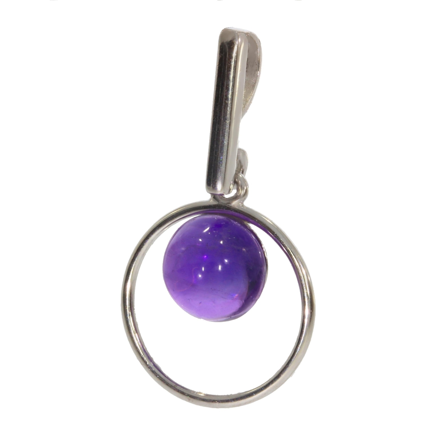 Pendentif En Véritable Améthyste Sur Agate - Monture Or Plaqué - Occasion En Excellent état