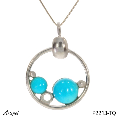 Pendentif P2213-TQ en Turquoise véritable