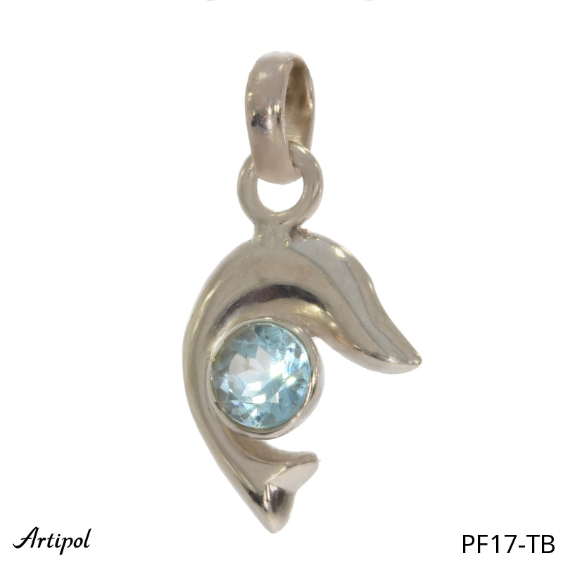 Pendant PF17-TB with real Blue topaz