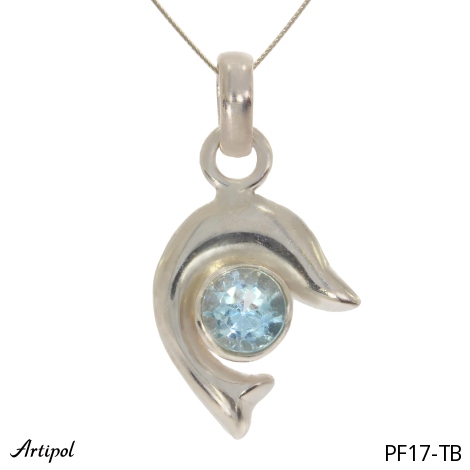 Pendant PF17-TB with real Blue topaz