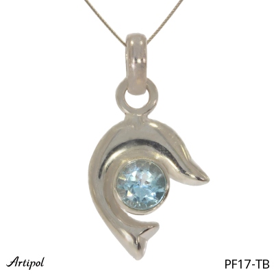 Pendant PF17-TB with real Blue topaz