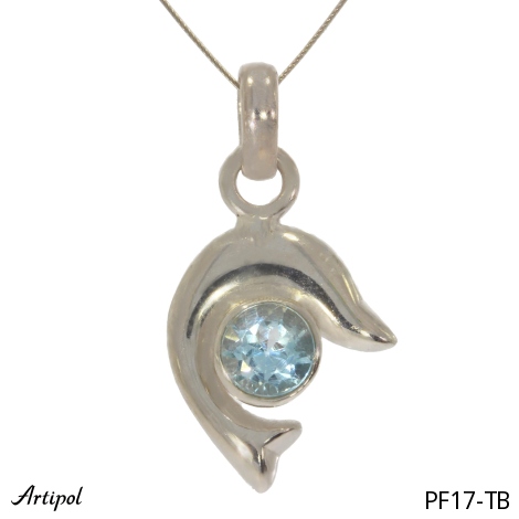 Pendant PF17-TB with real Blue Topaz