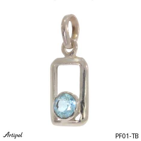 Pendentif PF01-TB en Topaze bleue véritable