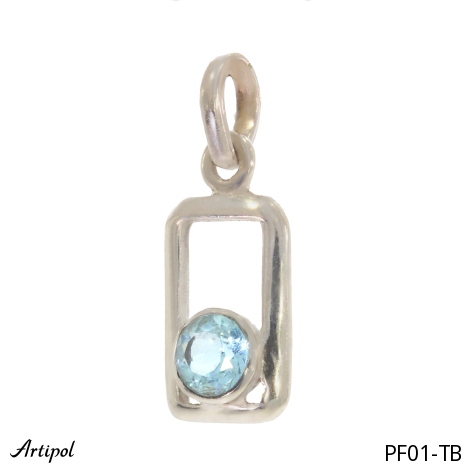 Pendant PF01-TB with real Blue Topaz