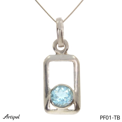 Pendant PF01-TB with real Blue topaz