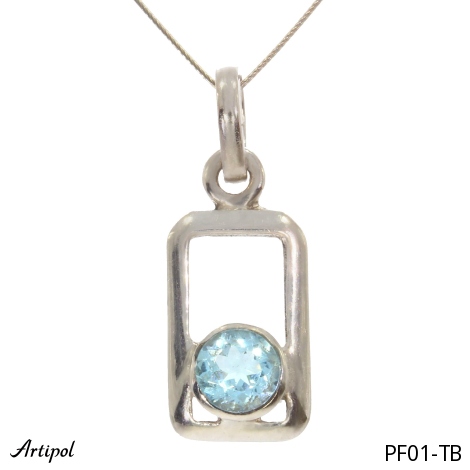 Pendentif PF01-TB en Topaze bleue véritable