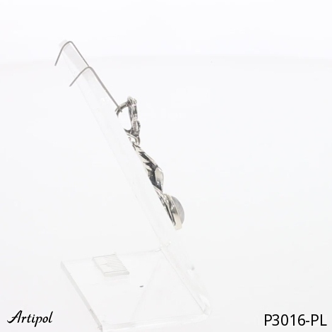 Pendentif Argent Rhodié Avec Pierre Naturelle - Style Français Artipol Modèle P3416 - Fabriqué En Europe