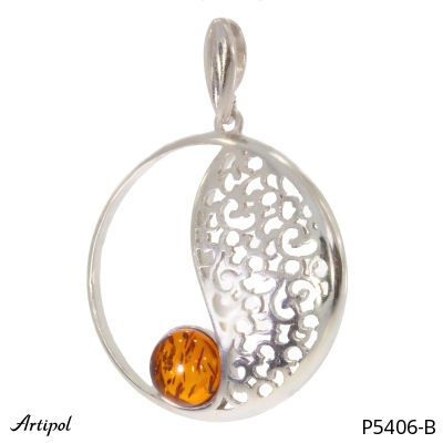 Pendant P5406-B with real Amber
