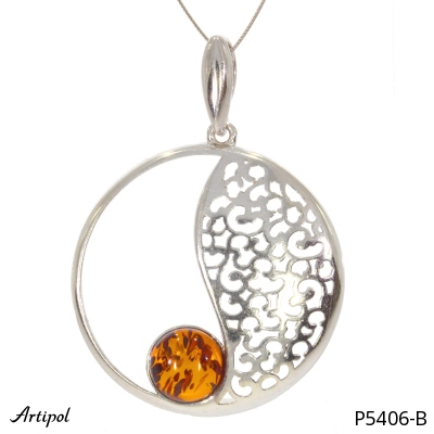 Pendant P5406-B with real Amber
