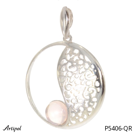 Pendentif P5406-QR en Quartz rose véritable