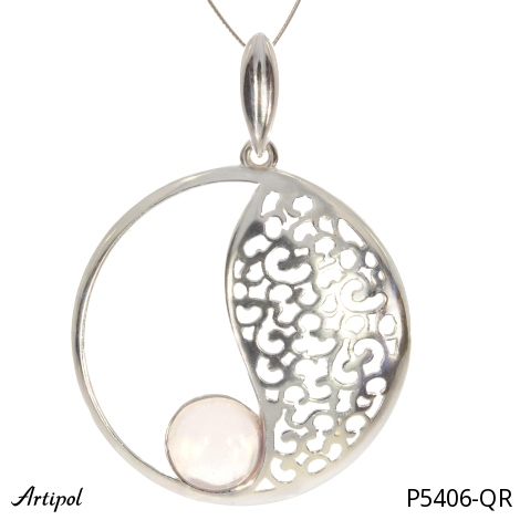 Pendentif P5406-QR en Quartz rose véritable