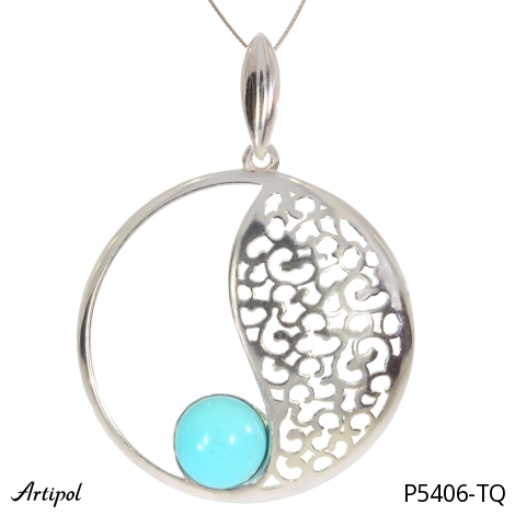 Pendentif P5406-TQ en Turquoise véritable