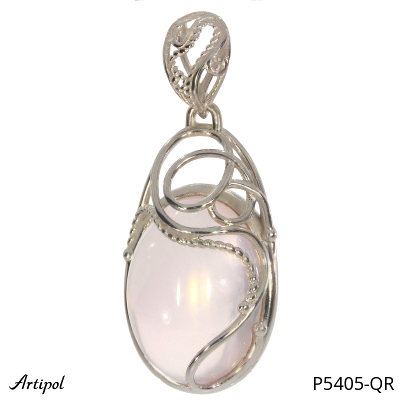 Pendentif P5405-QR en Quartz rose véritable