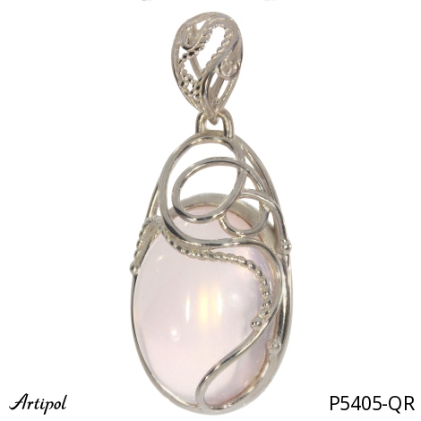 Pendentif P5405-QR en Quartz rose véritable