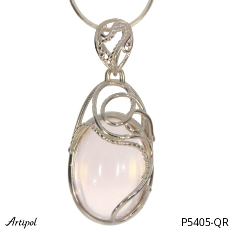 Pendentif P5405-QR en Quartz rose véritable