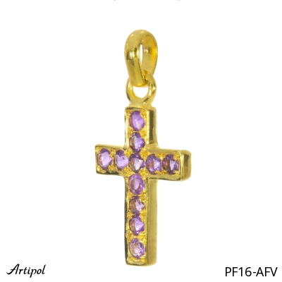 Pendant PF16-AFV with real Amethyst gold plated