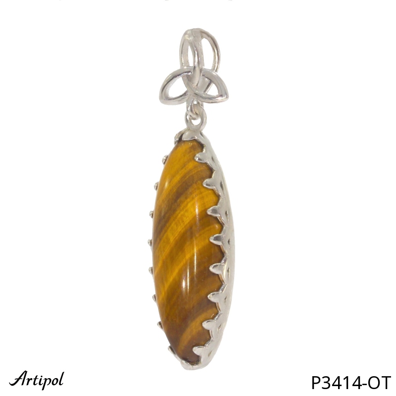 Pendentif P3414-OT en Oeil de tigre véritable