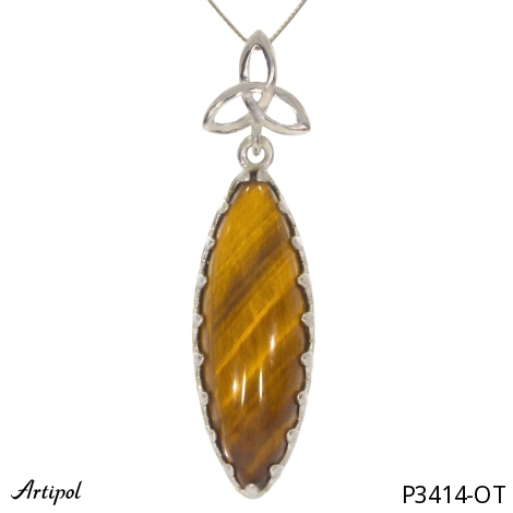 Pendentif P3414-OT en Oeil de tigre véritable