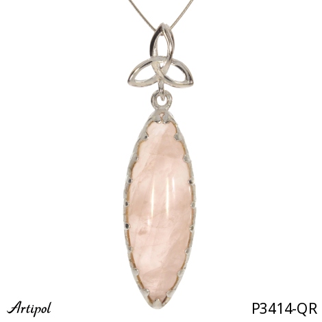 Pendant P3414-QR with real Rose quartz