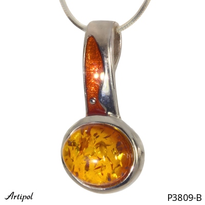 Pendant P3809-B with real Amber