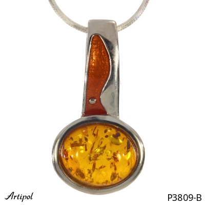 Pendant P3809-B with real Amber