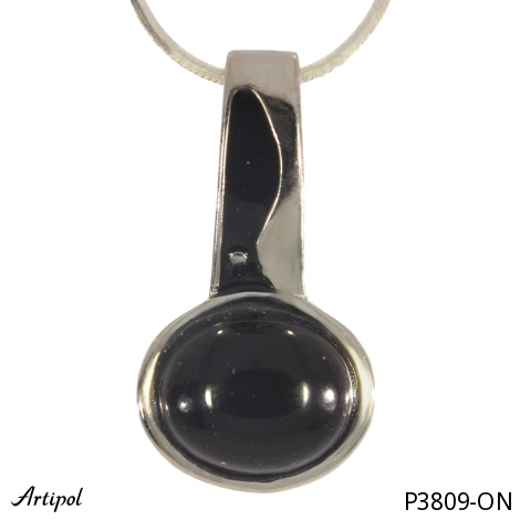 Pendentif P3809-ON en Onyx noir véritable