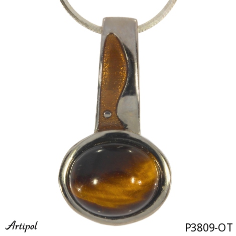 Pendentif P3809-OT en Oeil de tigre véritable