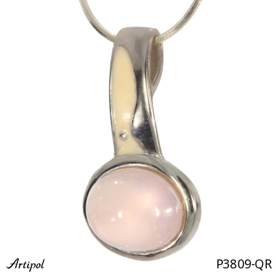 Pendentif P3809-QR en Quartz rose véritable