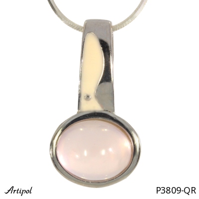 Pendant P3809-QR with real Rose quartz