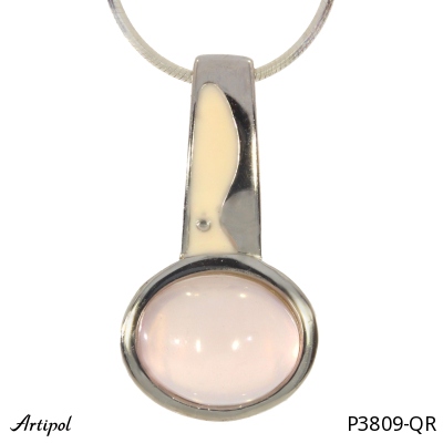 Pendant P3809-QR with real Rose quartz