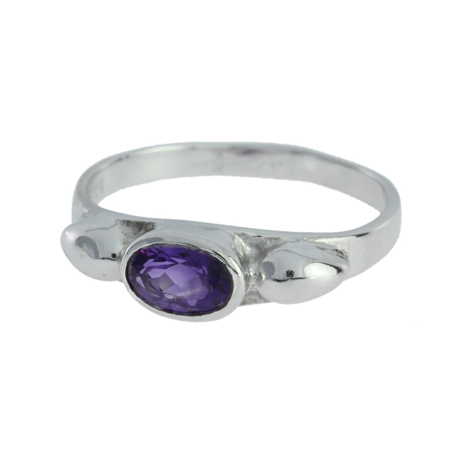 Bague Cœur En Améthyste Véritable Et Argent 925 - Taille 50, Style Art Déco, Neuf Avec Défauts