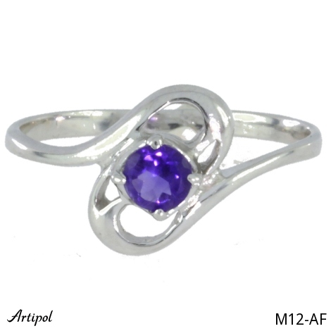 Ring M12-AF with real Amethyst faceted