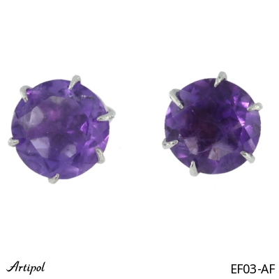 Earrings Ef03-AF with real Amethyst faceted