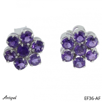 Earrings Ef36-AF with real Amethyst faceted