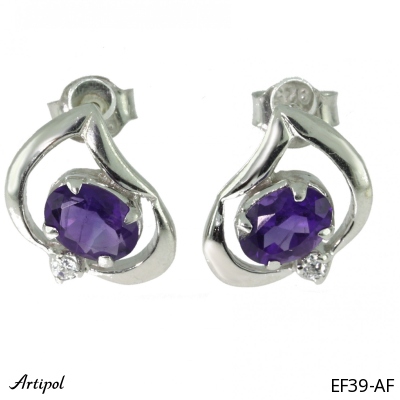 Earrings Ef39-AF with real Amethyst faceted