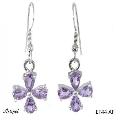 Earrings Ef44-AF with real Amethyst faceted