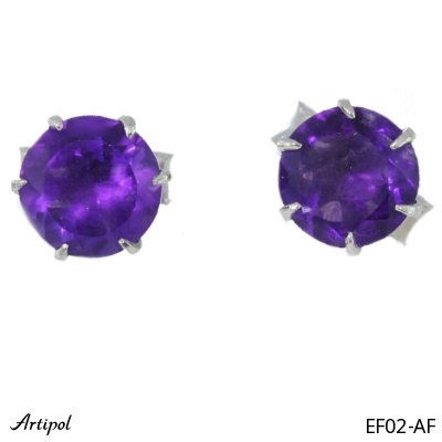 Earrings Ef02-AF with real Amethyst faceted
