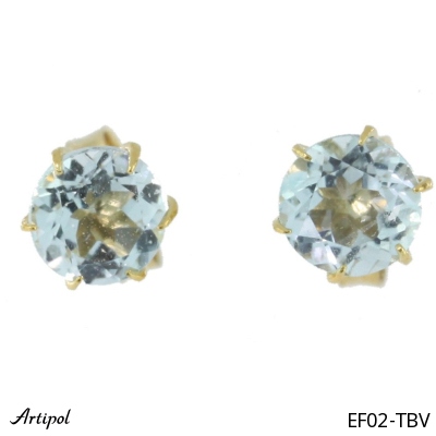 Kolczyki Ef02-TBV z Topazem niebieskim pozłacanym