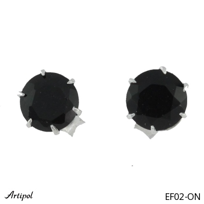 Boucles d'oreilles Ef02-ON en Onyx noir véritable