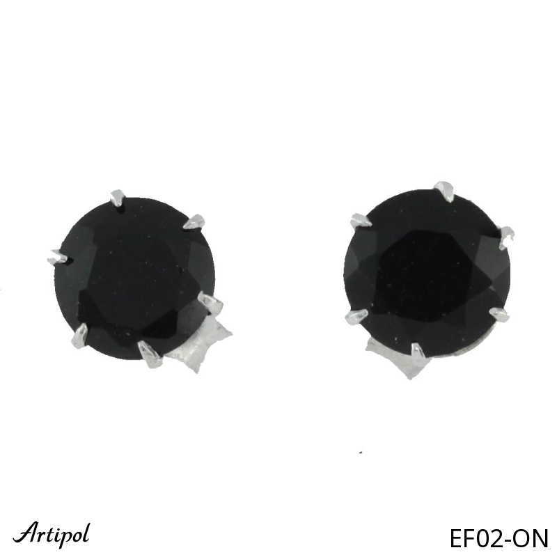 Boucles d'oreilles EF02-ON en Onyx noir véritable