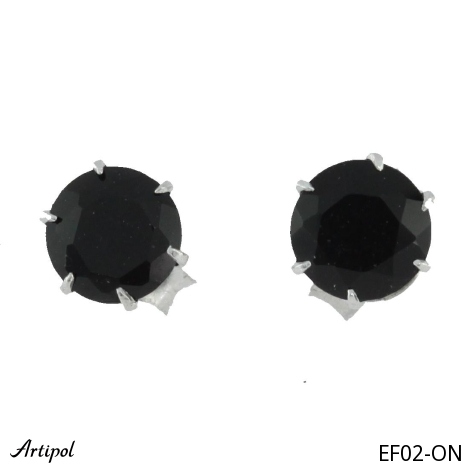 Boucles d'oreilles EF02-ON en Onyx noir véritable